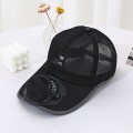 Solar breathable fan cap